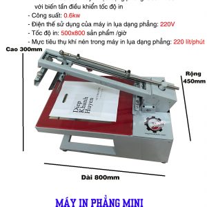 Máy in lụa phẳng A3 mini mặt bàn cắt nền 30cm