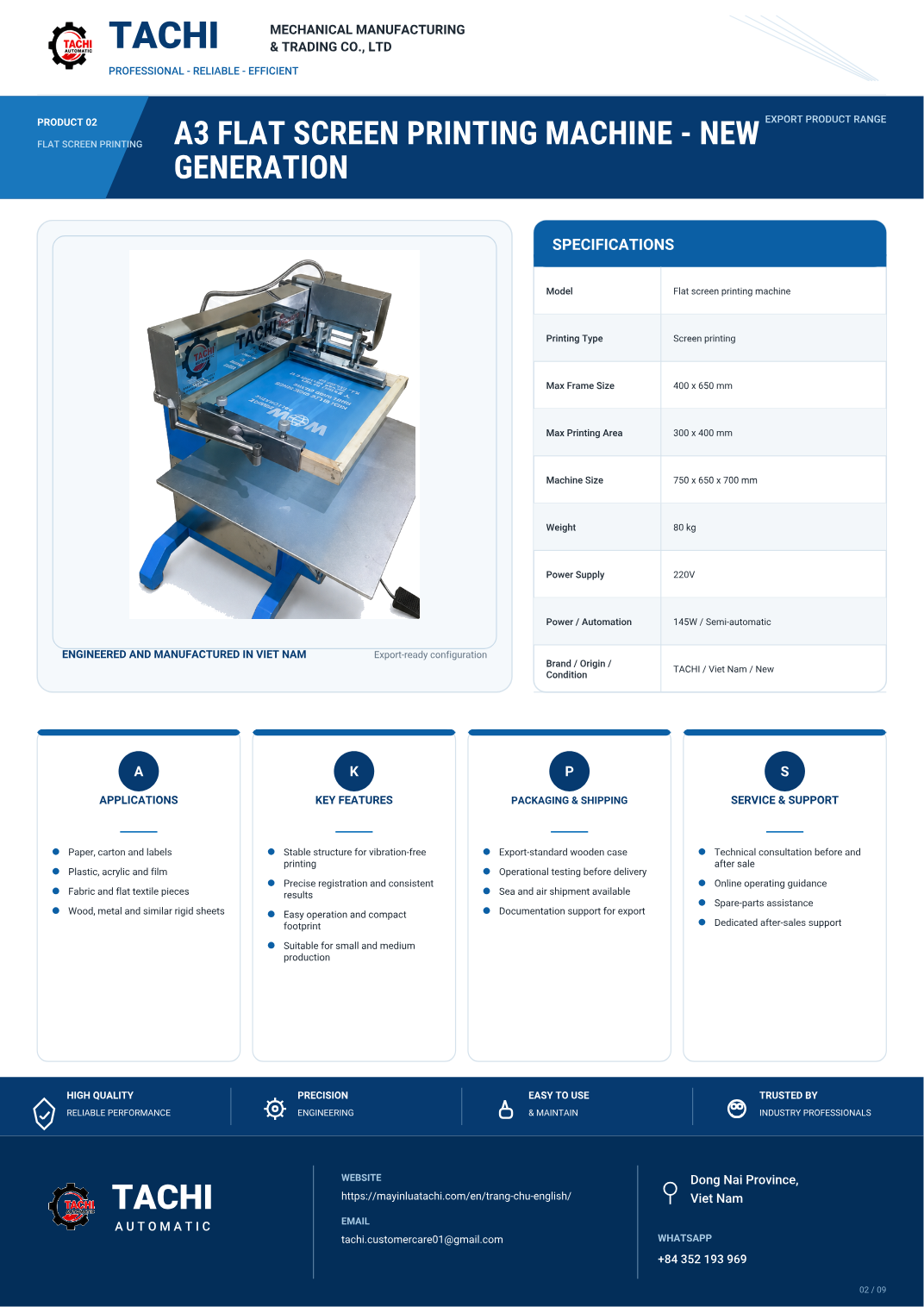 A3 Flat Screen Printing Machine - New Generation