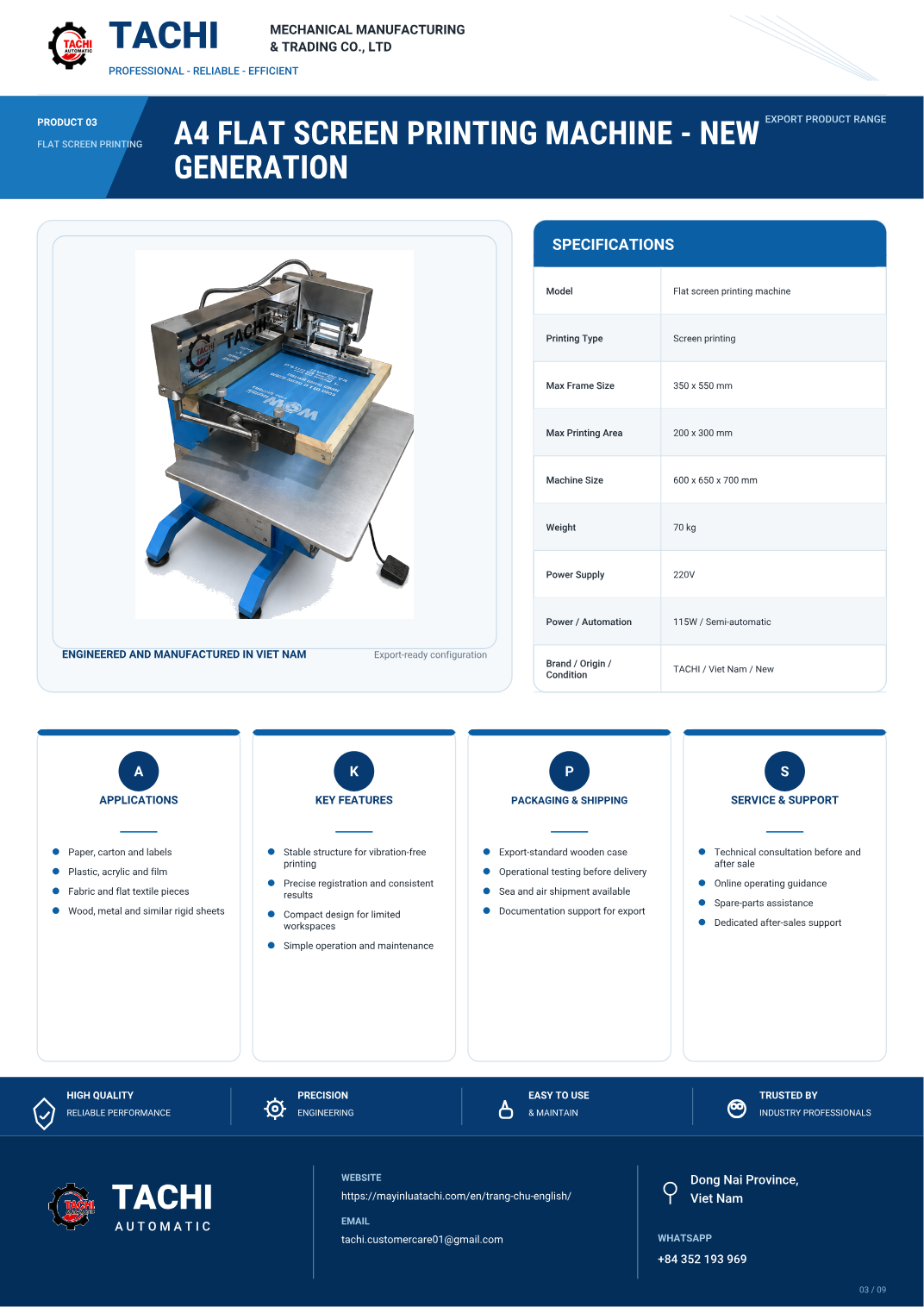 A4 Flat Screen Printing Machine - New Generation