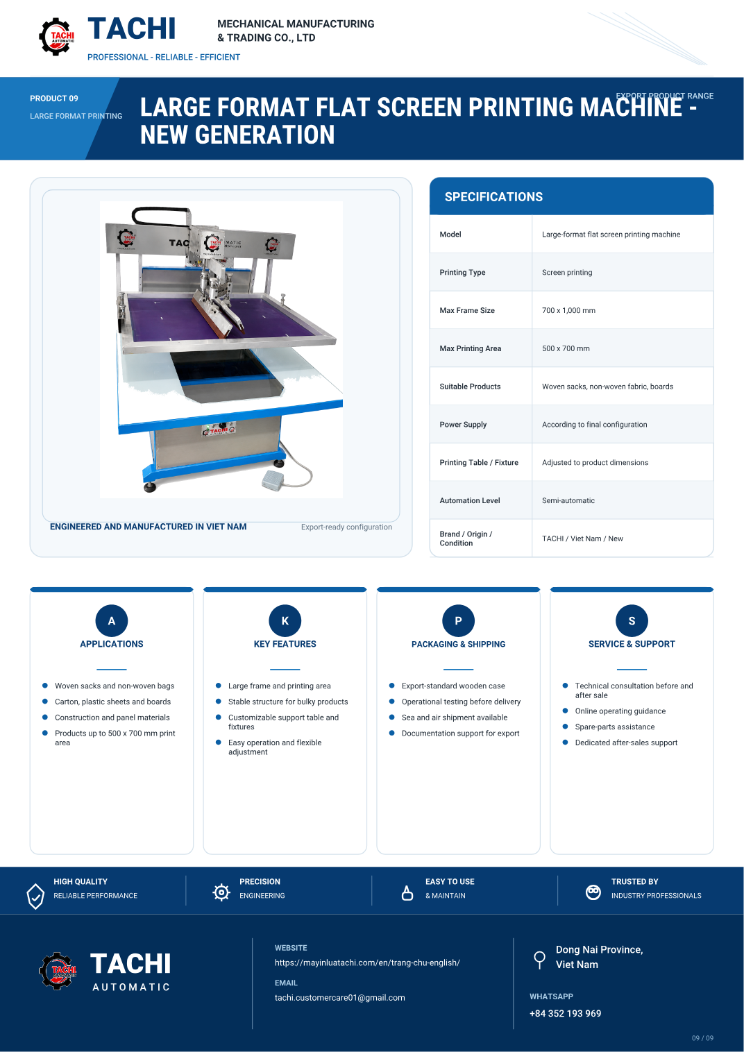 Large Format Flat Screen Printing Machine - New Generation